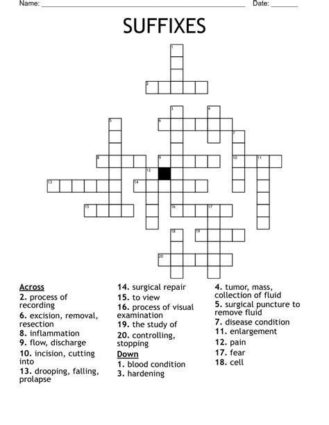 suffix crossword.